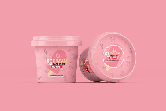 Ice Cream Jar Packaging Mockup in Product Mockups - product preview 1