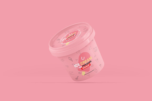 Ice Cream Jar Packaging Mockup in Product Mockups - product preview 3