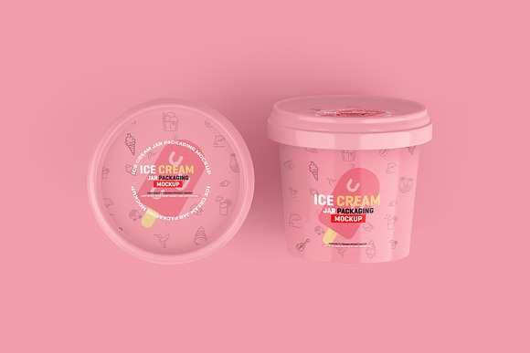 Ice Cream Jar Packaging Mockup in Product Mockups - product preview 5