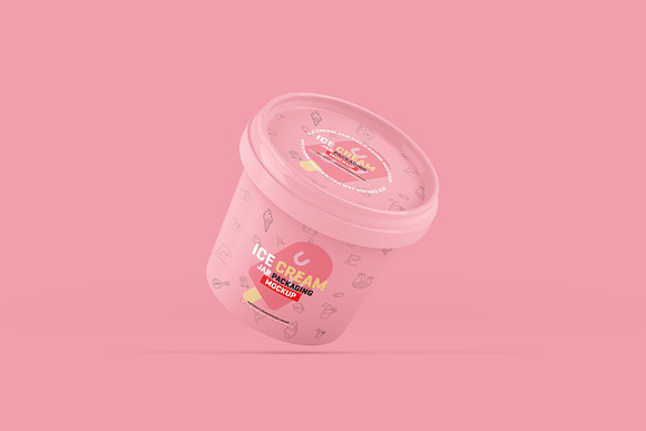 Ice Cream Jar Packaging Mockup in Product Mockups - product preview 6