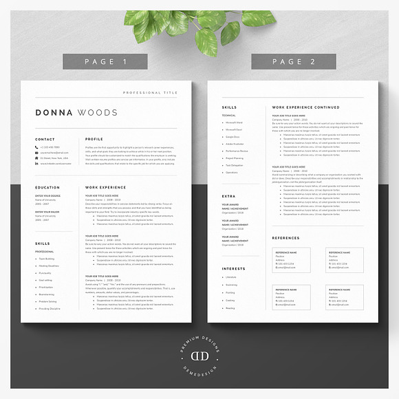 Modern Resume Template Kit in Resume Templates - product preview 1