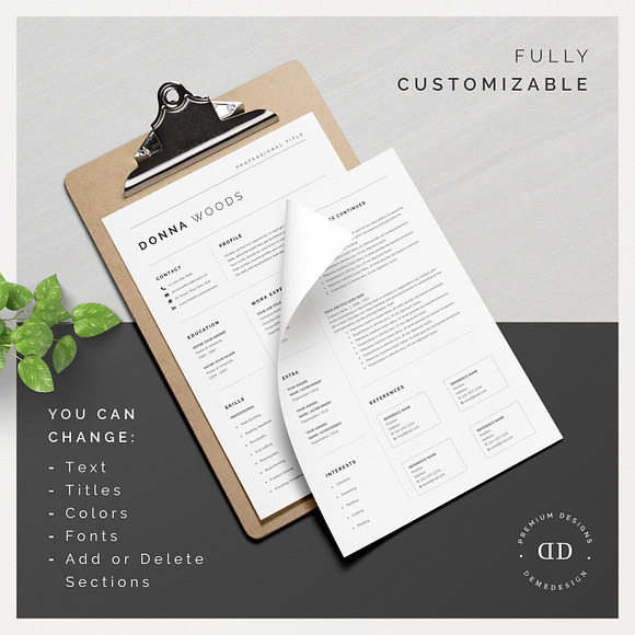 Modern Resume Template Kit in Resume Templates - product preview 3