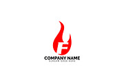 f letter flame logo