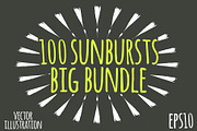 100 Sunbursts Shape. Big Bundle.