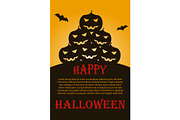 Flyer with dark Halloween pumpkins