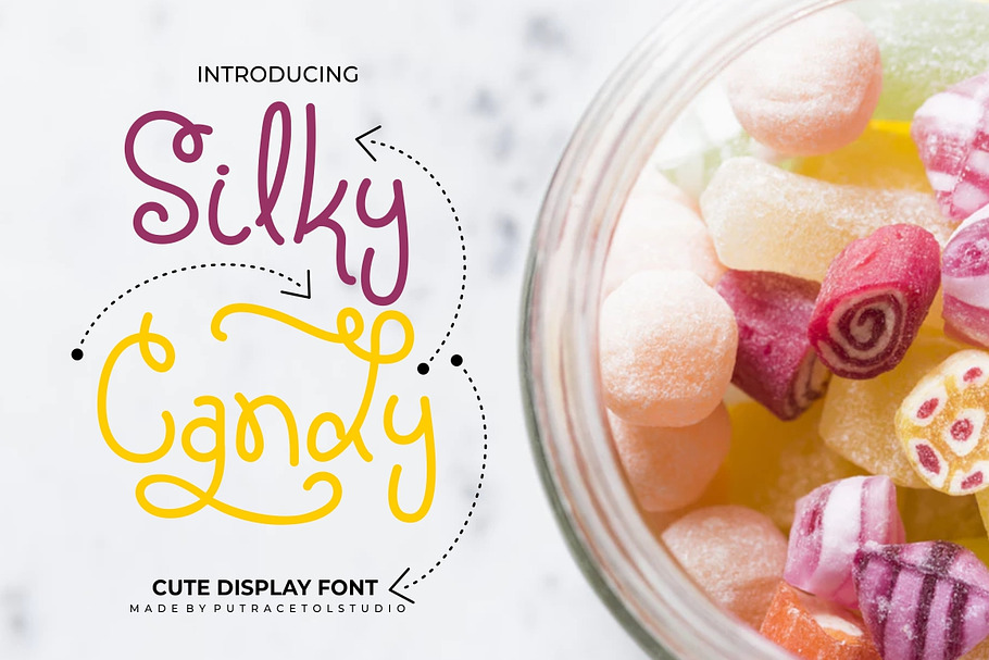 Silky Candy - Cute Sweet Font in Cute Fonts - product preview 8