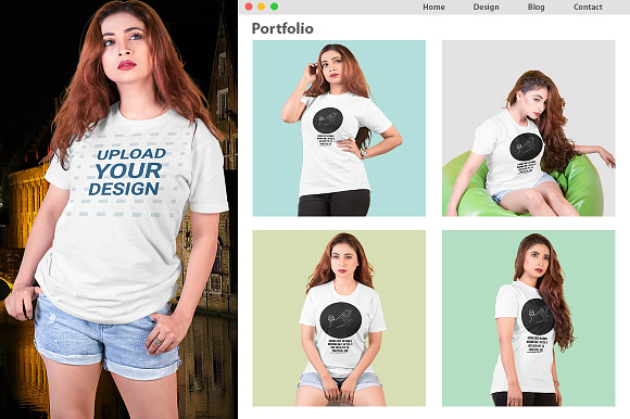 Female t-shirt Mockup-V-2-002 in Product Mockups - product preview 1