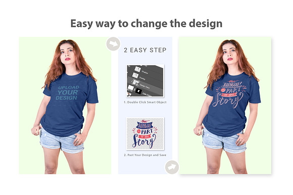 Female t-shirt Mockup-V-2-002 in Product Mockups - product preview 2