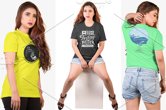 Female t-shirt Mockup-V-2-002 in Product Mockups - product preview 6