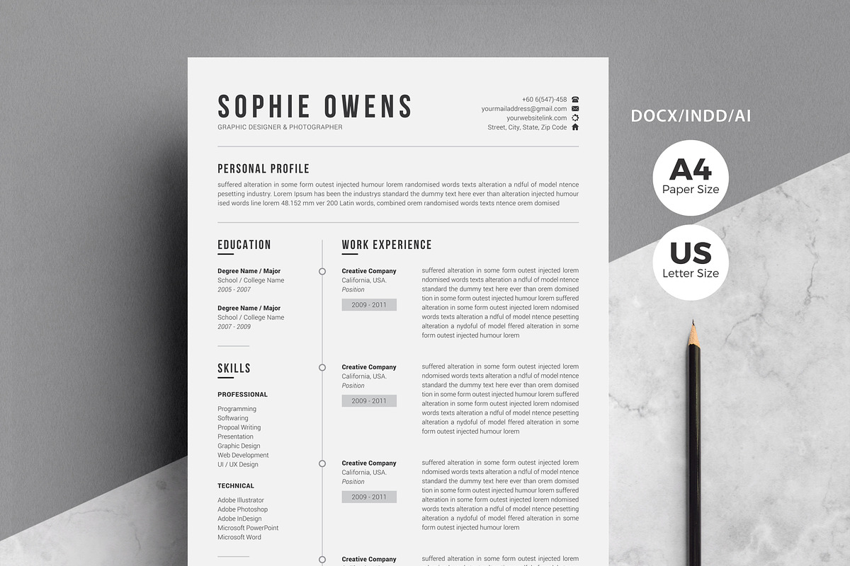 Resume Cv in Resume Templates - product preview 8