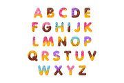 Donut cartoon alphabet vector set