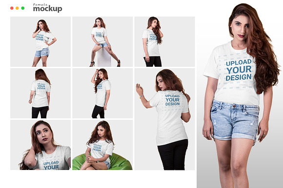 Female t-shirt Mockup-V-2-003 in Product Mockups - product preview 2