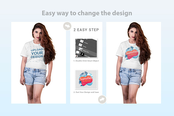 Female t-shirt Mockup-V-2-003 in Product Mockups - product preview 3