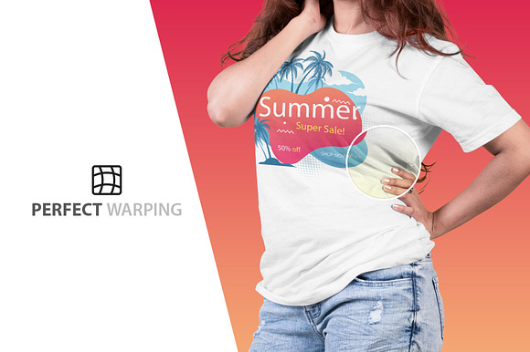 Female t-shirt Mockup-V-2-003 in Product Mockups - product preview 4