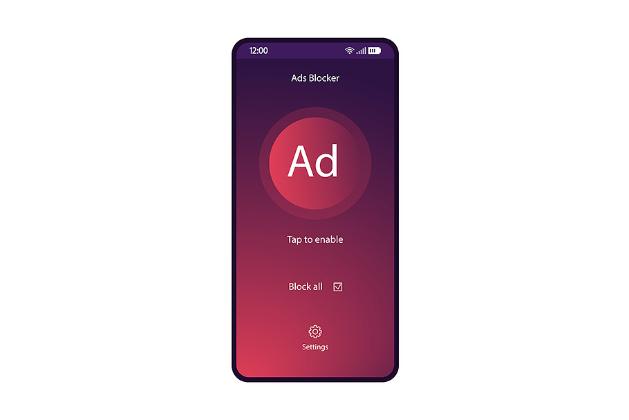 Adblock app smartphone interface in Mobile & Web Mockups - product preview 8