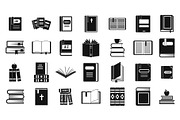 Books icon set, simple style