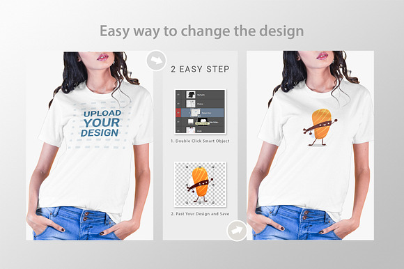 Female t-shirt Mockup-V-2-004 in Product Mockups - product preview 1