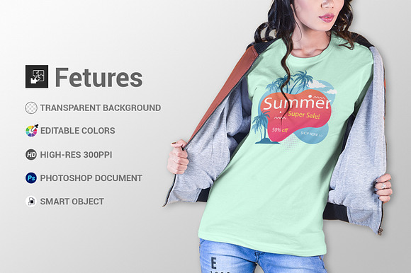 Female t-shirt Mockup-V-2-004 in Product Mockups - product preview 2