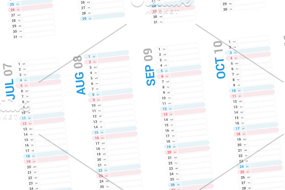 Calendar2020 Vertical Planner Design in Stationery Templates - product preview 2