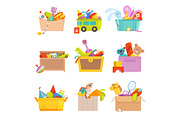 Toys box. Gifts for kids in package