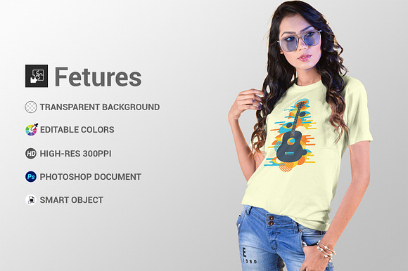 Female t-shirt Mockup-V-2-005 in Product Mockups - product preview 1