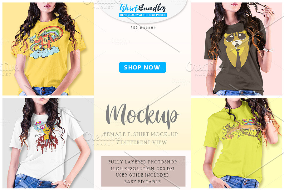 Female t-shirt Mockup-V-2-006 in Product Mockups - product preview 8