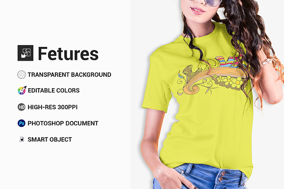 Female t-shirt Mockup-V-2-006 in Product Mockups - product preview 4