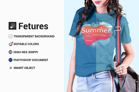 Female t-shirt Mockup-V-2-007 in Product Mockups - product preview 2