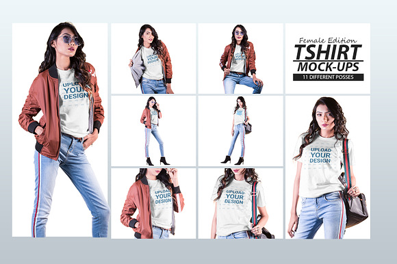 Female t-shirt Mockup-V-2-007 in Product Mockups - product preview 5