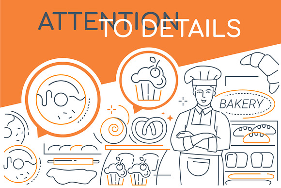 Food Line Illustrations Bundle in Web Elements - product preview 5