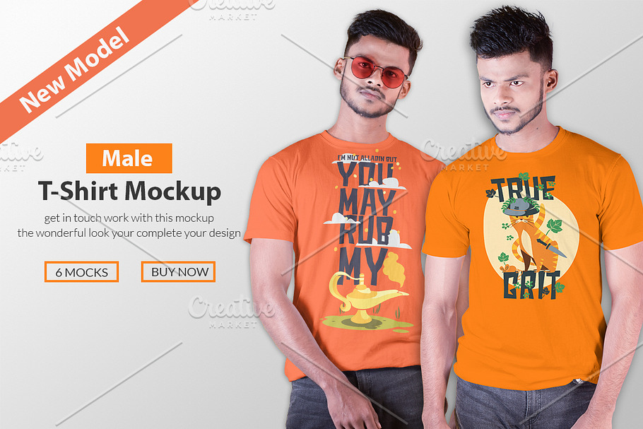 Male t-shirt Mockup-V-2-001 in Product Mockups - product preview 8
