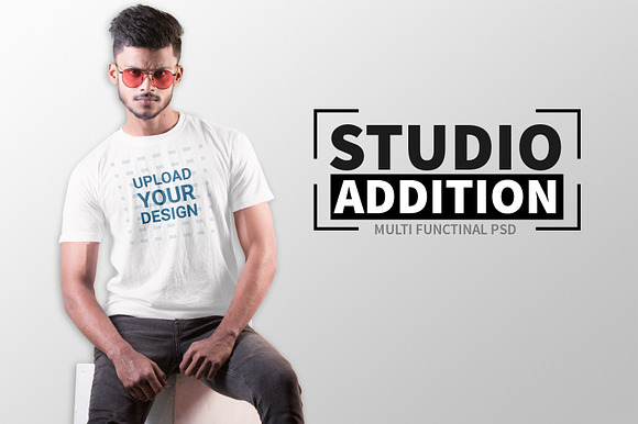 Male t-shirt Mockup-V-2-001 in Product Mockups - product preview 3