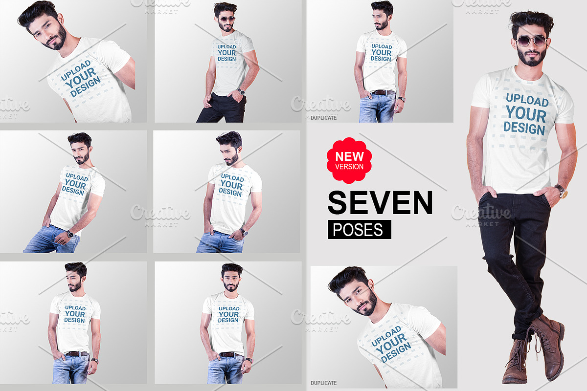 Male t-shirt Mockup-V-2-003 in Product Mockups - product preview 8