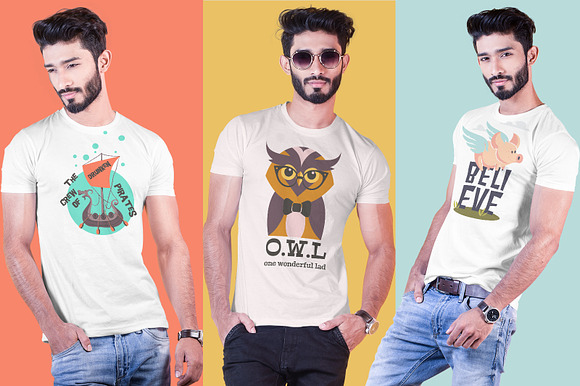 Male t-shirt Mockup-V-2-003 in Product Mockups - product preview 1