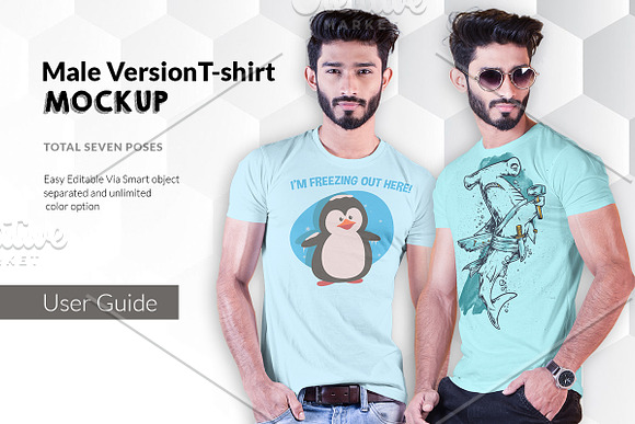Male t-shirt Mockup-V-2-003 in Product Mockups - product preview 2