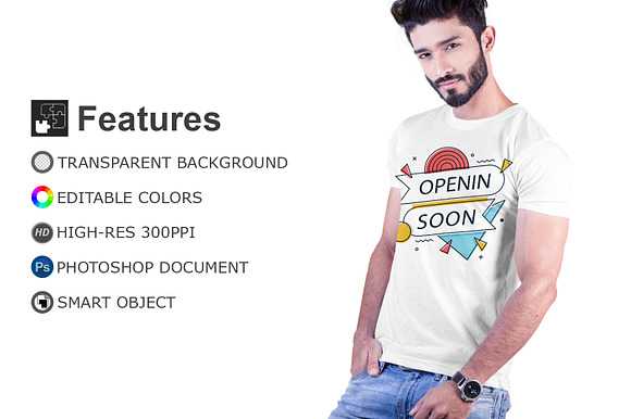 Male t-shirt Mockup-V-2-003 in Product Mockups - product preview 3
