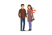 Couple Wearing Warm Clothes People