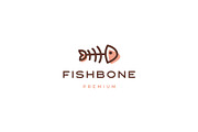 fish bone logo vector icon