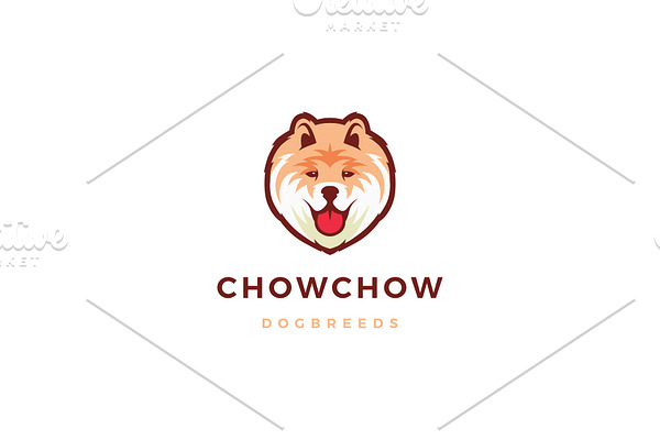 chow chow dog logo vector icon