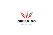 grill king fork logo vector icon