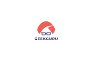 geek guru logo vector icon