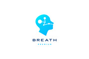 human head breath logo vector icon