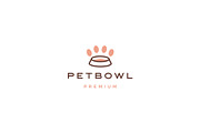 pet bowl logo vector icon