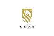 lion shield logo vector icon