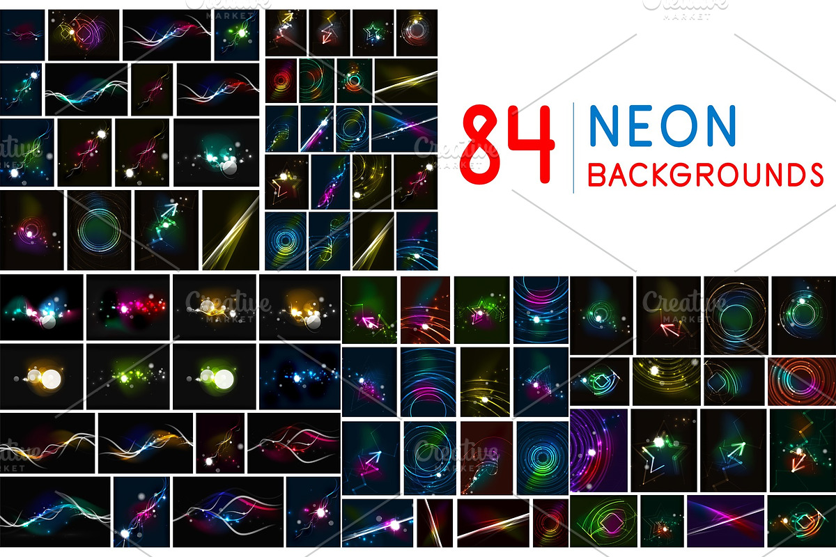 Set of vector neon abstract in Textures - product preview 8