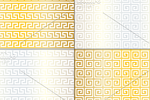 Seamless Metallic Fretwork Patterns in Patterns - product preview 3