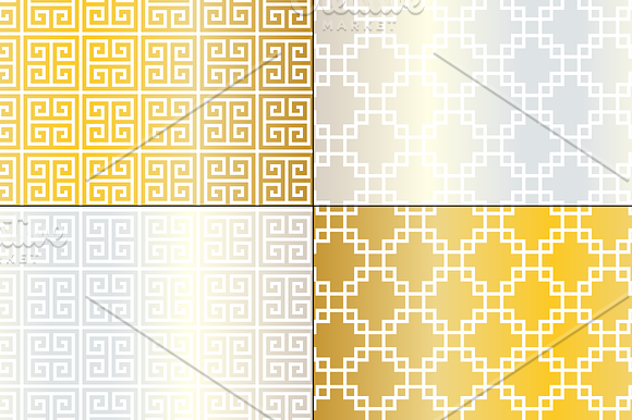 Seamless Metallic Fretwork Patterns in Patterns - product preview 5