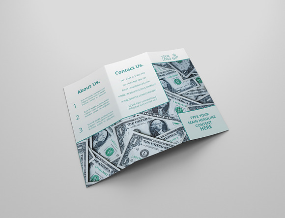 6 Finance Tri Fold Bochures in Brochure Templates - product preview 4