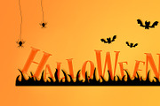 Halloween greeting card text orange