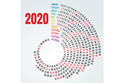 Colorful round calendar 2020 design